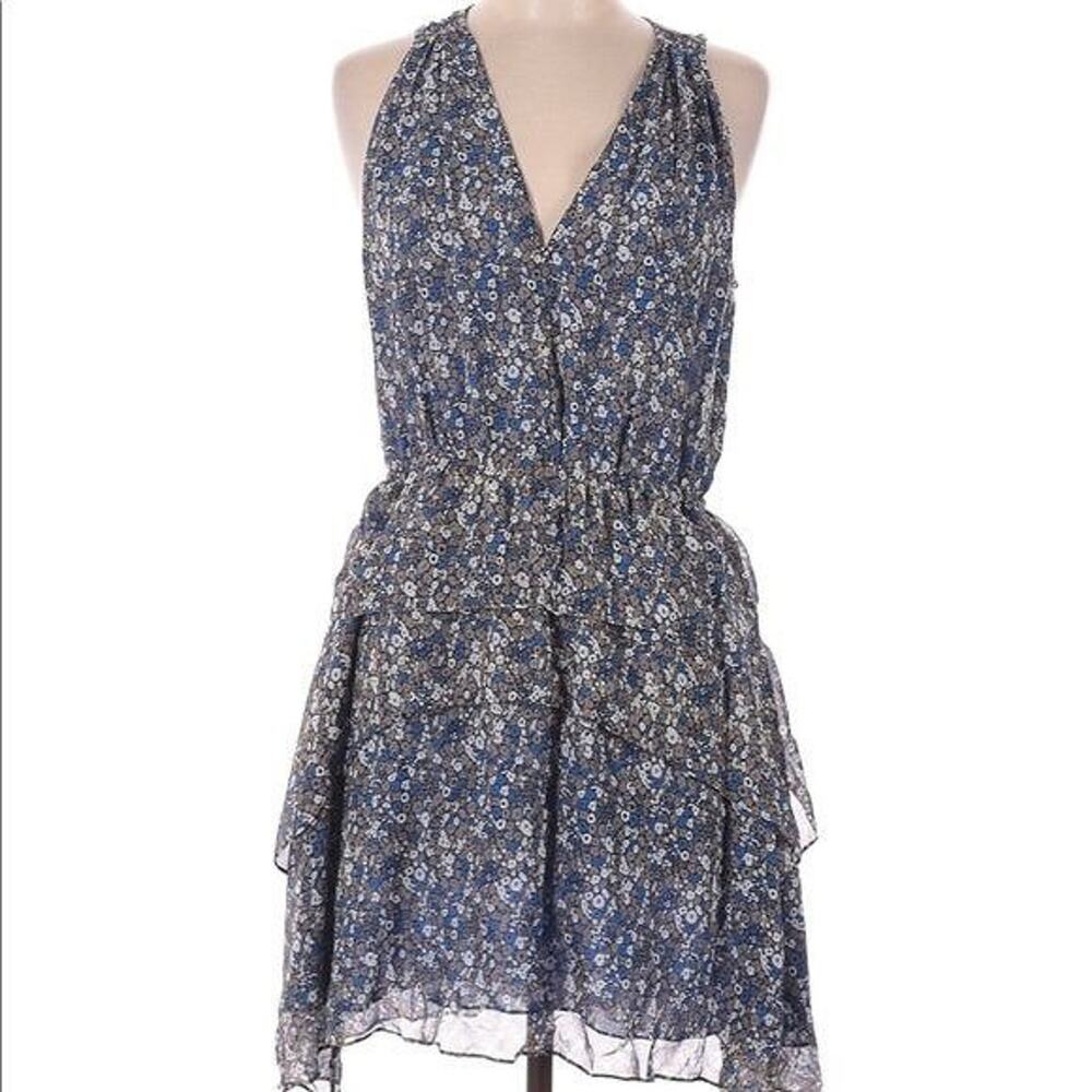NEW! Derek Lam 10 Crosby Silk Dress Floral Print Tiered Sleeveless V Neck Size 2